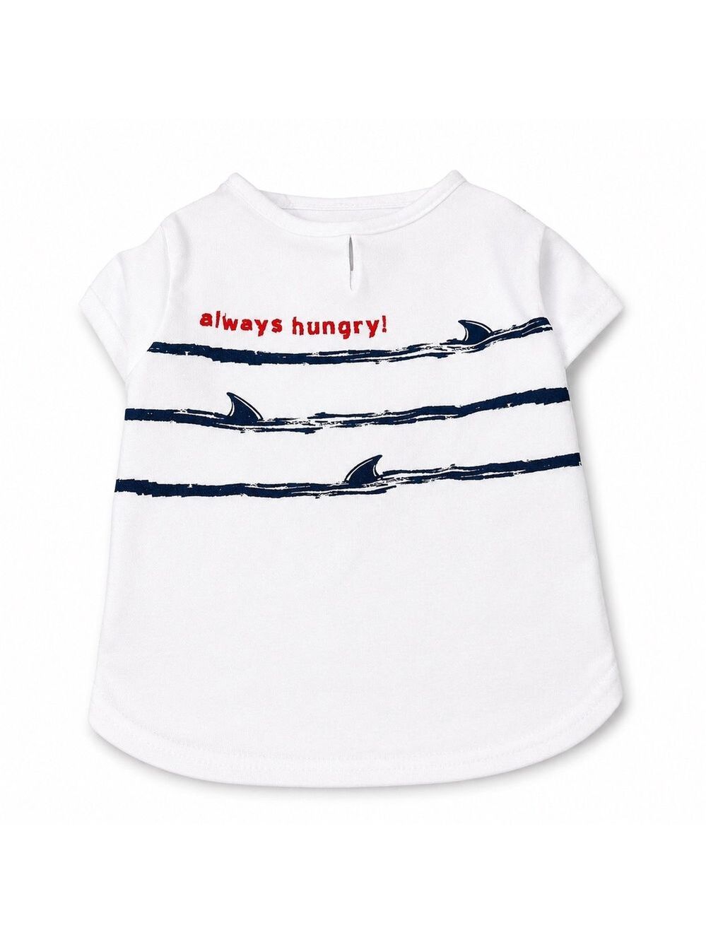 Bond & Co Shark Dog T-Shirt Medium White Funny Always Hungry Tee